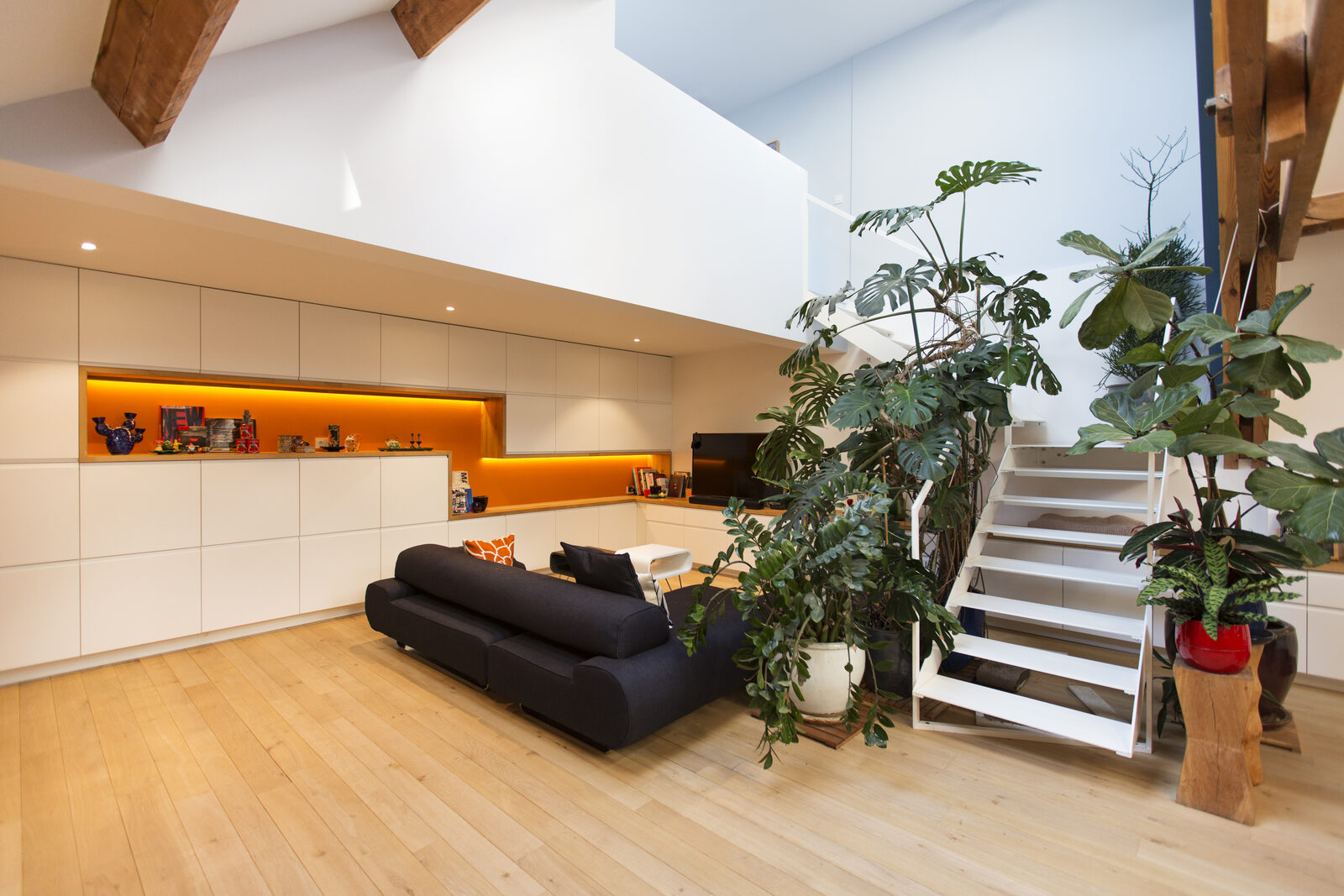 Quai du Chantier — Depuis la mezzanine — la double hauteur du séjour